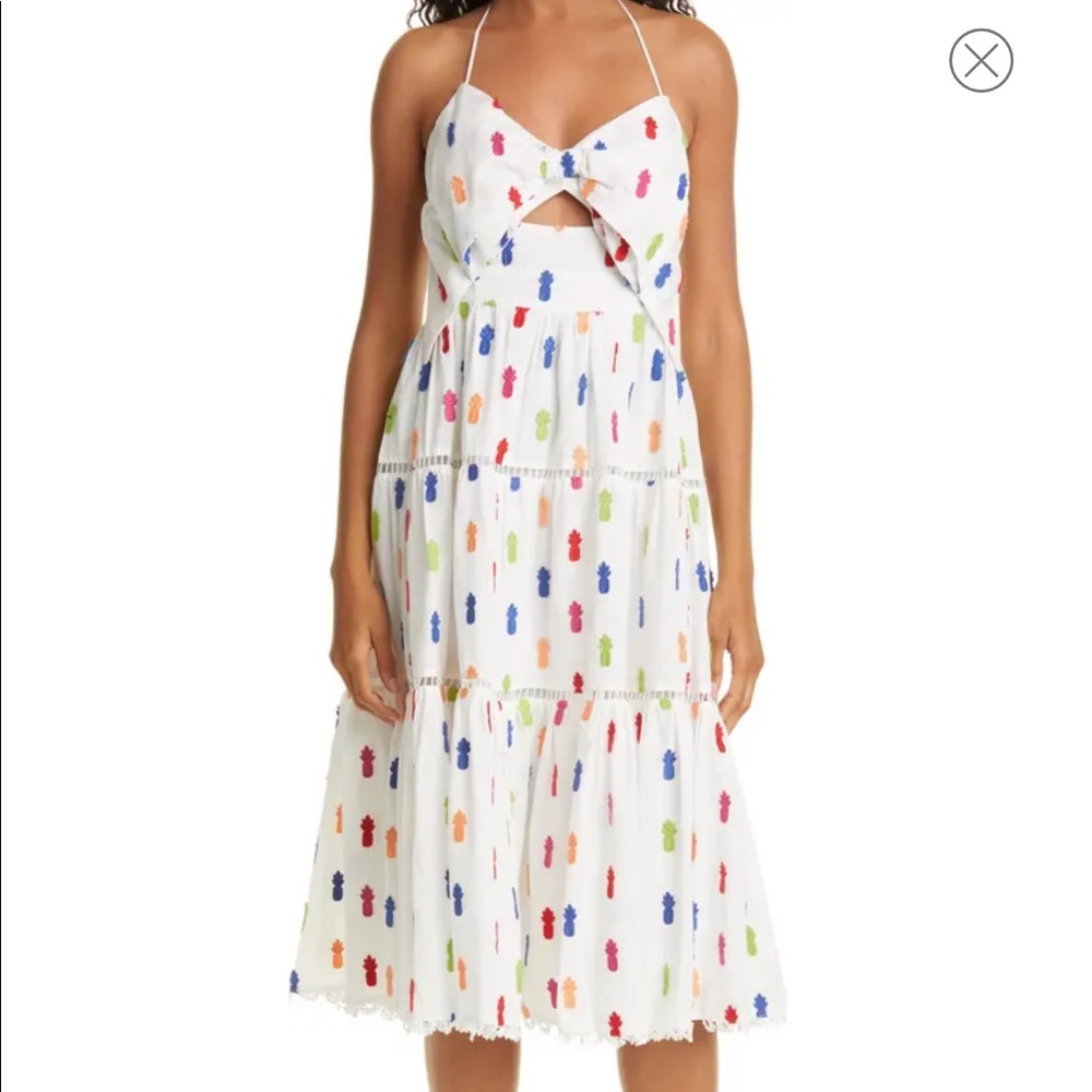 NWT Farm Rio white multi pineapple dress